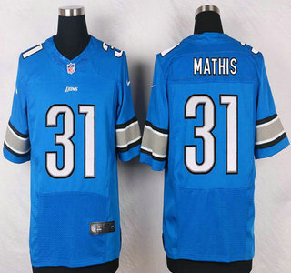 Men's Detroit Lions #31 Rashean Mathis Light Blue Team Color NFL Nike Elite Jersey
