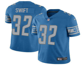 Men's Detroit Lions #32 DAndre Swift 2021 Blue Vapor Untouchable Limited Stitched Jersey