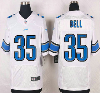 Men's Detroit Lions #35 Joique Bell White Road NFL Nike Elite Jersey