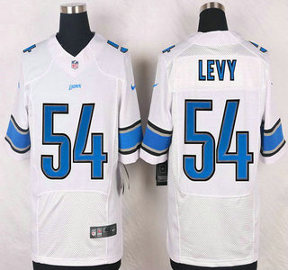 Men's Detroit Lions #54 DeAndre Levy White Road NFL Nike Elite Jersey