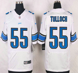 Men's Detroit Lions #55 Stephen Tulloch White Road NFL Nike Elite Jersey