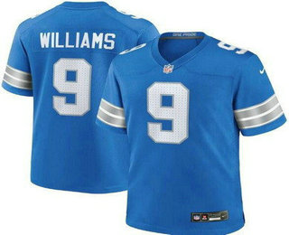 Men's Detroit Lions #9 Jameson Williams Limited Blue Vapor Jersey