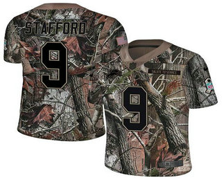 Men's Detroit Lions #9 Matthew Stafford Camo Stitched NFL Rush Realtree Nike Limited Jersey
