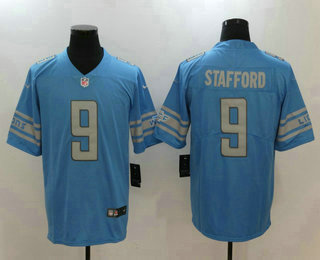 Men's Detroit Lions #9 Matthew Stafford Light Blue 2019 Inverted Legend Stitched NFL Nike Limited Jersey