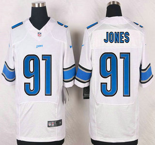 Men's Detroit Lions #91 Jason Jones White Road NFL Nike Elite Jersey