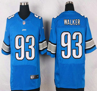 Men's Detroit Lions #93 Tyrunn Walker Light Blue Team Color NFL Nike Elite Jersey