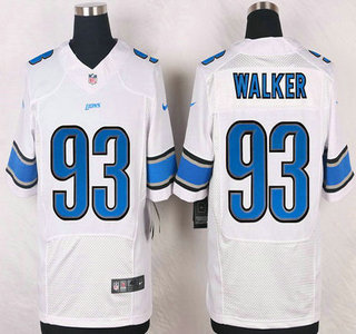Men's Detroit Lions #93 Tyrunn Walker White Road NFL Nike Elite Jersey