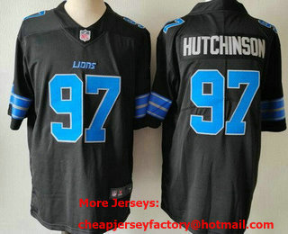 Men's Detroit Lions #97 Aidan Hutchinson Limited Black 2024 Vapor Jersey
