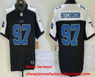 Men's Detroit Lions #97 Aidan Hutchinson Limited Black Thanksgiving FUSE Vapor Jersey