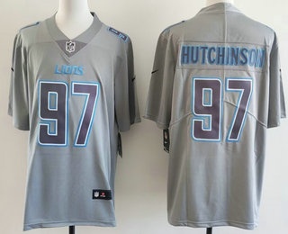 Men's Detroit Lions #97 Aidan Hutchinson Limited Grey Fashion Vapor Jersey