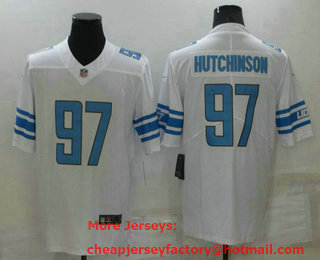 Men's Detroit Lions #97 Aidan Hutchinson White 2021 Vapor Untouchable Stitched NFL Nike Limited Jersey