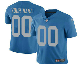 Men's Detroit Lions Custom Vapor Untouchable Blue Throwback NFL Nike Limited Jersey