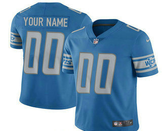 Men's Detroit Lions Custom Vapor Untouchable Honolulu Blue Team Color NFL Nike Limited Jersey