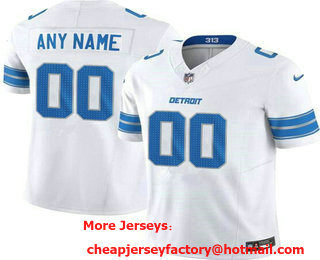 Men's Detroit Lions Customized Limited White 2024 FUSE Vapor Jersey