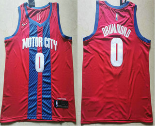 Men's Detroit Pistons #0 Andre Drummond NEW Red 2020 City Edition NBA Swingman Jersey