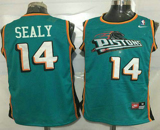 Men's Detroit Pistons #14 Malik Sealy Teal Green Soul Swingman Jersey