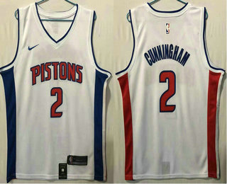 Men's Detroit Pistons #2 Cade Cunningham White 2021 Nike Swingman Stitched NBA Jersey