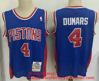 Men's Detroit Pistons #4 Joe Dumars Blue 1988-89 Hardwood Classics Soul Swingman Throwback Jersey