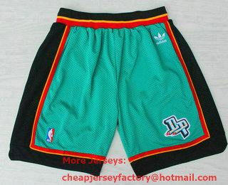 Men's Detroit Pistons Green 1998-99 Just Don Shorts Swingman Shorts 01