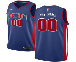 Men's Detroit Pistons Nike Blue Swingman Custom Jersey - Icon Edition