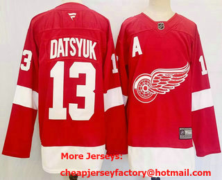 Men's Detroit Red Wings #13 Pavel Datsyuk Red Fanatics Authentic Jersey