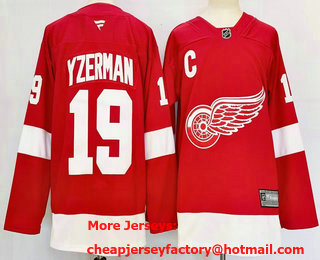 Men's Detroit Red Wings #19 Steve Yzerman Fanatics Authentic Jersey