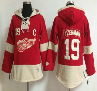 Men's Detroit Red Wings #19 Steve Yzerman Old Time Hockey 2015 Red Hoodie