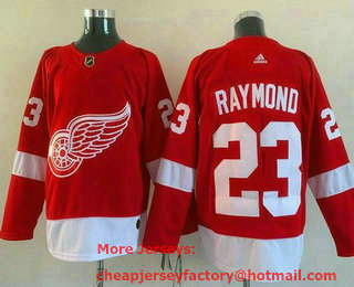 Men's Detroit Red Wings #23 Lucas Raymond Red Authentic Jersey