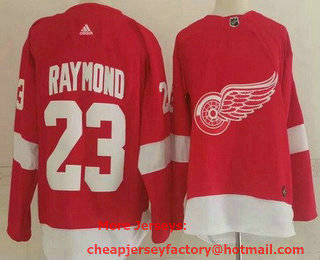 Men's Detroit Red Wings #23 Lucas Raymond Red Stitched NHL Jersey