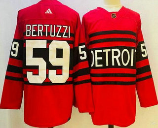 Men's Detroit Red Wings #59 Tyler Bertuzzi Red 2022 Reverse Retro Authentic Jersey