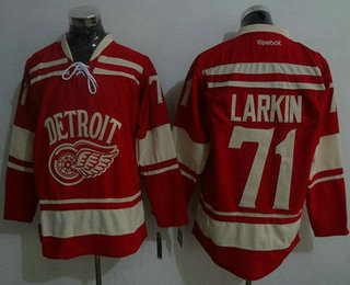 Men's Detroit Red Wings #71 Dylan Larkin 2014 Winter Classic Red Jersey
