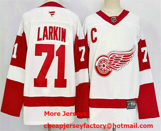 Men's Detroit Red Wings #71 Dylan Larkin White 2025 Stitched Jersey