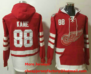 Men's Detroit Red Wings #88 Patrick Kane NEW Red Pocket Stitched NHL Pullover Hoodie