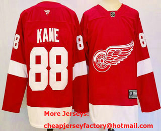 Men's Detroit Red Wings #88 Patrick Kane Red Fanatics Authentic Jersey