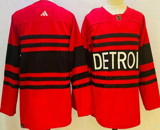 Men's Detroit Red Wings Blank Red 2022 Reverse Retro Authentic Jersey