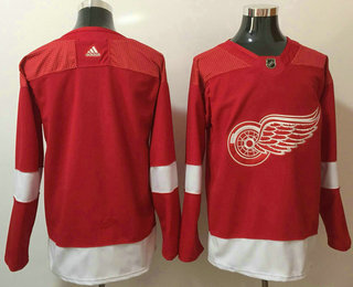Men's Detroit Red Wings Blank Red Home 2017-2018 Hockey Stitched NHL Jersey