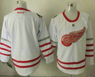 Men's Detroit Red Wings Blank White 2017 Centennial Classic Stitched NHL Reebok Hockey Jersey