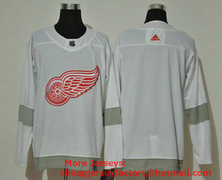 Men's Detroit Red Wings Blank White 2021 Retro Stitched NHL Jersey