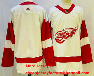 Men's Detroit Red Wings Blank White Adidas NHL Jersey