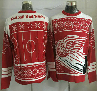 Men's Detroit Red Wings Red With White NHL Sweater