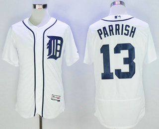 Men's Detroit Tigers #13 Lance Parrish White 2016 Flexbase Baseball Jersey