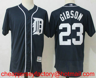 Men's Detroit Tigers #23 Kirk Gibson Retired Navy Blue Stitched MLB Flex Base Jersey
