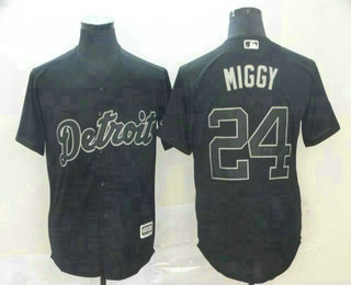 Men's Detroit Tigers #24 Miguel Cabrera Miggy Black 2019 Players' Weekend Stitched Nickname Jersey