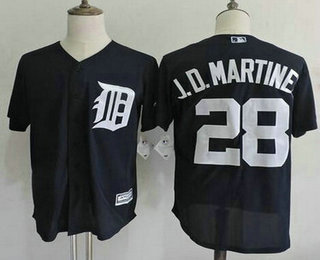 Men's Detroit Tigers #28 J. D. Martinez Navy blue 2015 New Cool Base Player Jersey