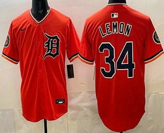 Men's Detroit Tigers #30 Chet Lemon Orange Limited Jersey
