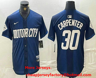 Men's Detroit Tigers #30 Kerry Carpenter 2024 Navy City Connect Cool Base Limited Stitched Jersey