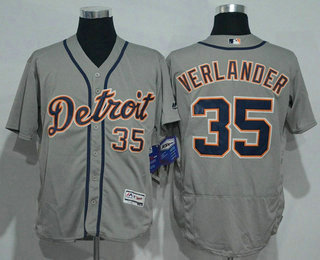 Men's Detroit Tigers #35 Justin Verlander Grey 2016 Flexbase Baseball Jersey