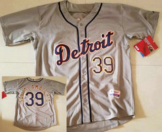 Men's Detroit Tigers #39 Jarrod Saltalamacchia Gray Road Orthodrome Name Stitched Baseball Jersey