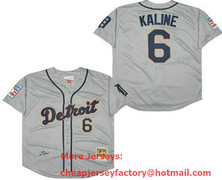 Men's Detroit Tigers #6 Al Kaline Gray 1968 Player Name Throwback Jersey