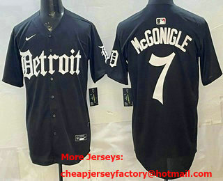 Men's Detroit Tigers #7 Kevin McGonigle Black Limited Jersey
